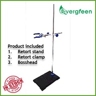 Retort Stand 2kg, Stainless steel set including retort clamp & boss head