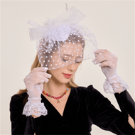 3pcs/Set Fascinators Hats And Lace Gloves Set For Women Fancy Tea Party Hats 2024 Elegant 1950s Kent