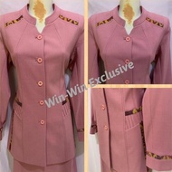 Setelan Seragam Baju Blazer Kerja Kantor Wanita Kombinasi Batik Warna