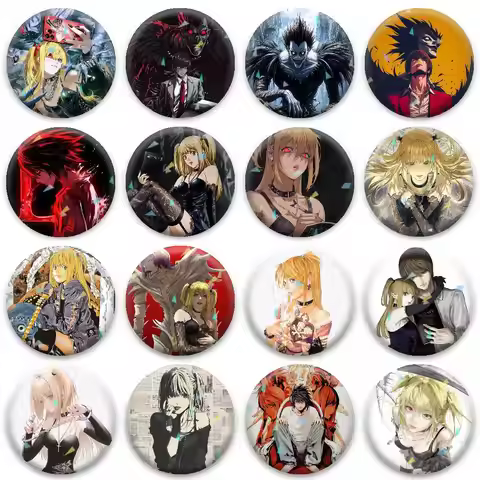 D-Death Note DN Classic Dark Anime Badges Niche Design Brooch for Backpack Lapel Pins Creative Acces