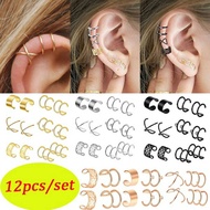 เหล็กไม่มีเครื่องประดับแบบเจาะชุดต่างหูแบบหนีบTragus Cuff Wrapต่างหูกระดูกอ่อนHoop