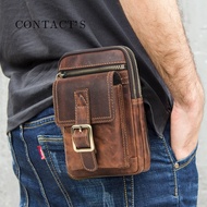 100% Crazy Horse Cow Leather Men Crossbody Bag Vintage Shoulder Bag for Male Multifunctional Phone Bags Quality Bolsa