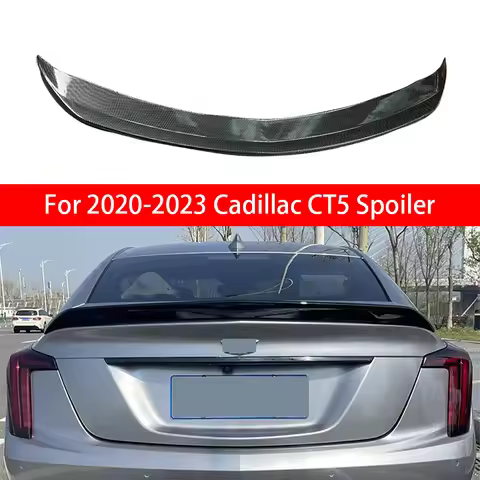 For 2020-2025 Cadillac CT5 Rear Wing Modified V Version Rear Cover Spoiler Blackwing Black Wing Carb