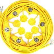 50Ft 14 Kabel Ekstensi Daya 3 Cabang 6 Soket Wanita Nema 515R. Konektor Nema515PNema515R Pria Ke Wan