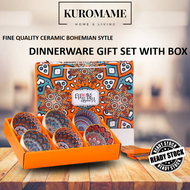 Premium Quality Ceramic Dinnerware Gift Set With Box Bohemian Style Mangkuk Seramik Raya Gift Wedding Gift Door Gift Hadiah Perkahwinan Hadiah Guru