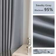 【Buy 1 Free 1】1pc Blackout Curtain 5ft 7ft with Ring Holefor Window BedroomAesthetic Curtains Soft F