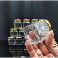 Hũ Thủy Tinh Vuông 50ML (combo 10 cái) mẫu Vuông nắp thiếc vàng – Lọ Thủy Tinh Nhỏ - Hũ đựng yến chư