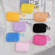 Plush Storage Bag Candy Color Student Small Cute Card Bag Children's Coin Purse Portable Wall Bag