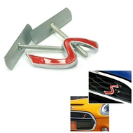 S Letter Metal Front Grille Badge Emblem For MINI Cooper R55 R56 R57 R58 R60 F54 F55 F56 F57 F60