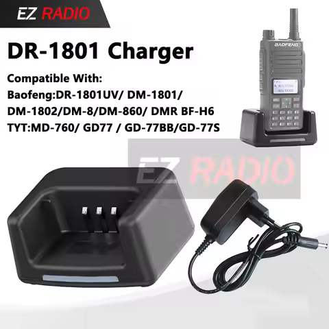 BAOFENG DR-1801UV Desktop Charger EU/US/UK/USB Plug Battery Charger For GD77 DM-1801 TYT MD-860 DM-7