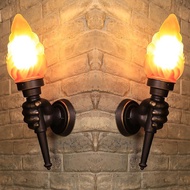 Special LED Wall Lamp Fire Fixture Resin Torch Wall Light Fixture Wall Sconce