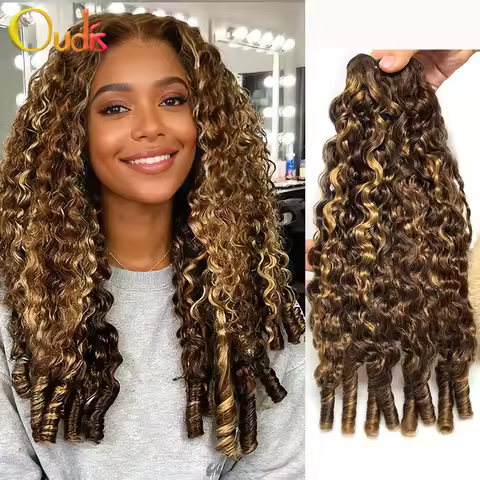 Highlight 3A 4C Burmese Curly Hair Bundles Raw Hair Bundles 100% Human Hair Extension Vietnamese Pix