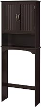 YAHEETECH Over The Toilet Storage with 2 Doors &amp; Adjustable Shelf, Free Standing Toilet Rack Wooden Space Saver Collect Cabinet, Bathroom Furniture, L24.5xW9xH65.7 Inches, Espresso