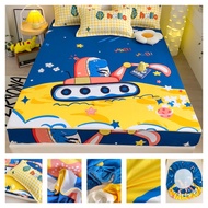 1 PC Cartoon Dinosaur Excavator Print Fitted Sheet For Kids Single Queen King Size Bed Mattress Cover/Bedsheet/Cadar Pillowcase