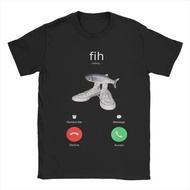 Fih Meme Fish Calling Shirt Misspelled Fih Is Calling T-Shirt Men Women Crew Neck Pure Cotton T Shir