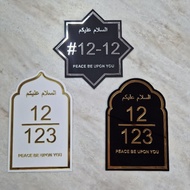 Arabic Customised Door Unit Number | Unit Number Signage