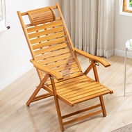 ST&amp;💘Yushun Shou Recliner Folding Chair Lunch Break for the Elderly Home Balcony Leisure Bed for Lunch Break Bamboo Chair