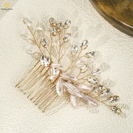 HS-J7287 Luxury Handmade Crystal Hair Comb Alloy Material for Elegant Styling