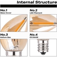 E12 E14 6PCS Led Filament Bulb C7 0.5W LED Candle Chandelier Bulb Energy Saving Warm white Light Bul