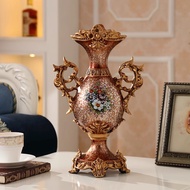 41cm European floral retro large vase for home living room coffee table TV cabinet American decorati