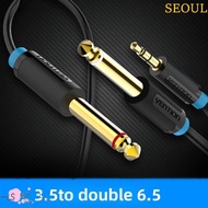SEOUL 3.5mm To Dual 6.5mm Audio Cable, Y Splitte 2 in 1 3.5mm To 6.5mm Audio Splitter Cable, Portabl