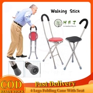 【Fast delivery】Walking Stick Foldable Chair Tongkat Kerusi Lipat Solat Boleh Tongkat Duduk Tongkat F