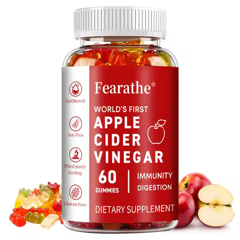 Apple Cider Vinegar Gummies - 60 Vegan Gummies - ACV Supplement for Detoxification, Metabolism, Ener
