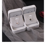 Manufacturer Cross-Border Wholesale New Style Beauty and the Beast Couple Necklace Pair Double Ring Buckle Niche Light Luxury Pendant Girl Necklace iu Cute Jewelry Wear Matching Accessories Gift Jewelry