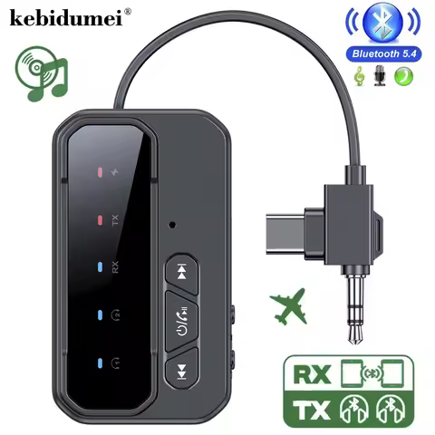 Bluetooth 5.4 Portable Audio Transmitter Receiver Hands-free Call Type C 3.5mm AUX Jack Wireless Aud