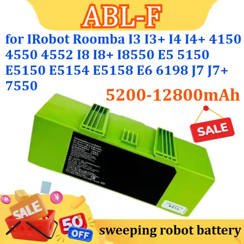 5200-12800mAh ABL-F for IRobot Roomba I3 I3+ I4 I4+ 4150 4550 4552 I8 I8+ I8550 E5 5150 E5150 E5154 