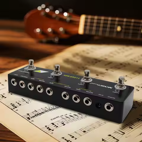 Mosky 3-Loop True Bypass Pedal - Guitar Effects Loop Switcher with Tuner/mute & Channel Selection fo