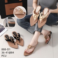 Sandals Premium Pointed Toe Gold Buckle Casual Flip-flops ELEGAN 888-D1
