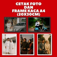 Minimalist Glass Frame and A4 Photo Print 20x30cm MDF Fiber