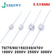 10PCS/LOT ceramic gas discharge tube 5.5X6MM 5.5*6mm B5G/SX51/2R-70/75/90/150/230/470V 1000V 2000V 2