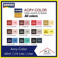 ▧ ☩ ✌ DAVIES Assorted Acry color paint 60ml / 1/4 Liter Acri Color