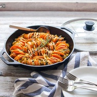 美國LODGE 主廚系列 美國製雙耳鑄鐵深煎炒鍋(附蓋)-32cm LC12EP