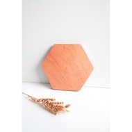LILIN [AERI Candles] HEXAGON WOODEN COASTER WOODEN COASTER/ WOODEN WAX COASTER/