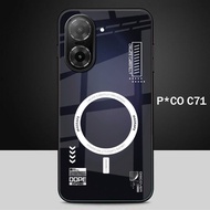 Casing Glass Kaca For Poco C71 - Case Poco C71 - Softcase Glass Kaca Poco C71