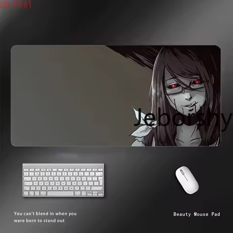 Tokyo Ghoul Rize Kamishiro Desk Mat, Large Gaming Mouse Pad with Dark Anime Art, Non-slip Base for H