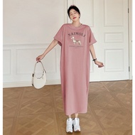 Oversize T-shirt Dress with Cute Bear Print “Always Sunny” Korean Style TTDSA0545