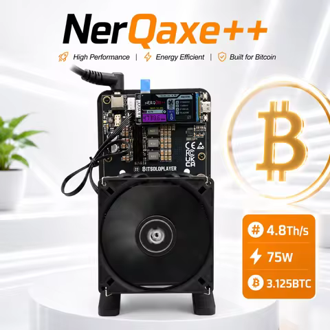 2026New NerdQaxe++ 4.8TH/s 75w 4 PCS BM1370 Asic Chip SHA-256 Algorithm Bitcoin Solo miner With 120W