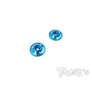Tworks RC TO-004TB 1/8 Aluminum Wing Washer 2 pcs Color Blue