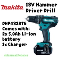 Makita Hammer Driver Drill DHP482RTE - 18V comes with 2x 5.0Ah batteries