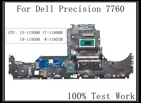 For Dell Precision 7760 Laptop Motherboard LA-K631P DDR4 RAM With I5 I7 I9 11th Gen CPU 100% Test Wo