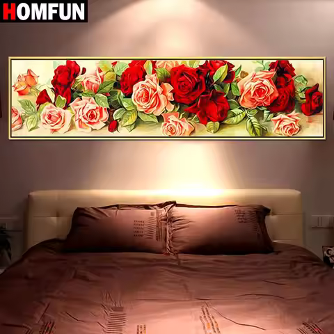 HOMFUN 100% Full Square/Round Drill 5D DIY Diamond Painting "Rose flower" 3D Embroidery Cross Stitch
