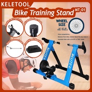 Magnetic Resistance Bike Trainer Foldable Stand 26-29 Inch Wheels 6 Adjustable Levels Steel Frame Po