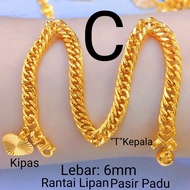 💢FREE COP 916💢(RT19) EMAS BANGKOK ADULT BRACELET DOUBLE CURB GELANG TANGAN RANTAI TANGAN LIPAN PASIR