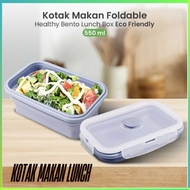 COD ON Kotak Makan Lunch Box Foldable Silicone Single Layer 550ml / Kotak Makan Lunch Box Foldable S