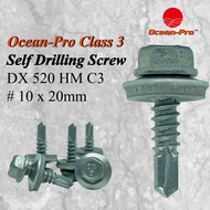 [OCEAN PRO] Self Drilling Screw/ #10 x 20mm/ Class 3 Mechanical Zinc 25 Micron/ Hex Head/ Skru Besi 