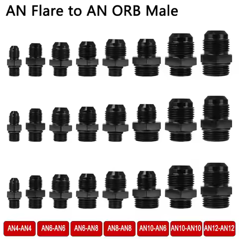 4AN 6AN 8AN 10AN 12AN 16AN 20AN Male Flare to Male ORB O-Ring Fitting Reducer Adapter Straight Conne